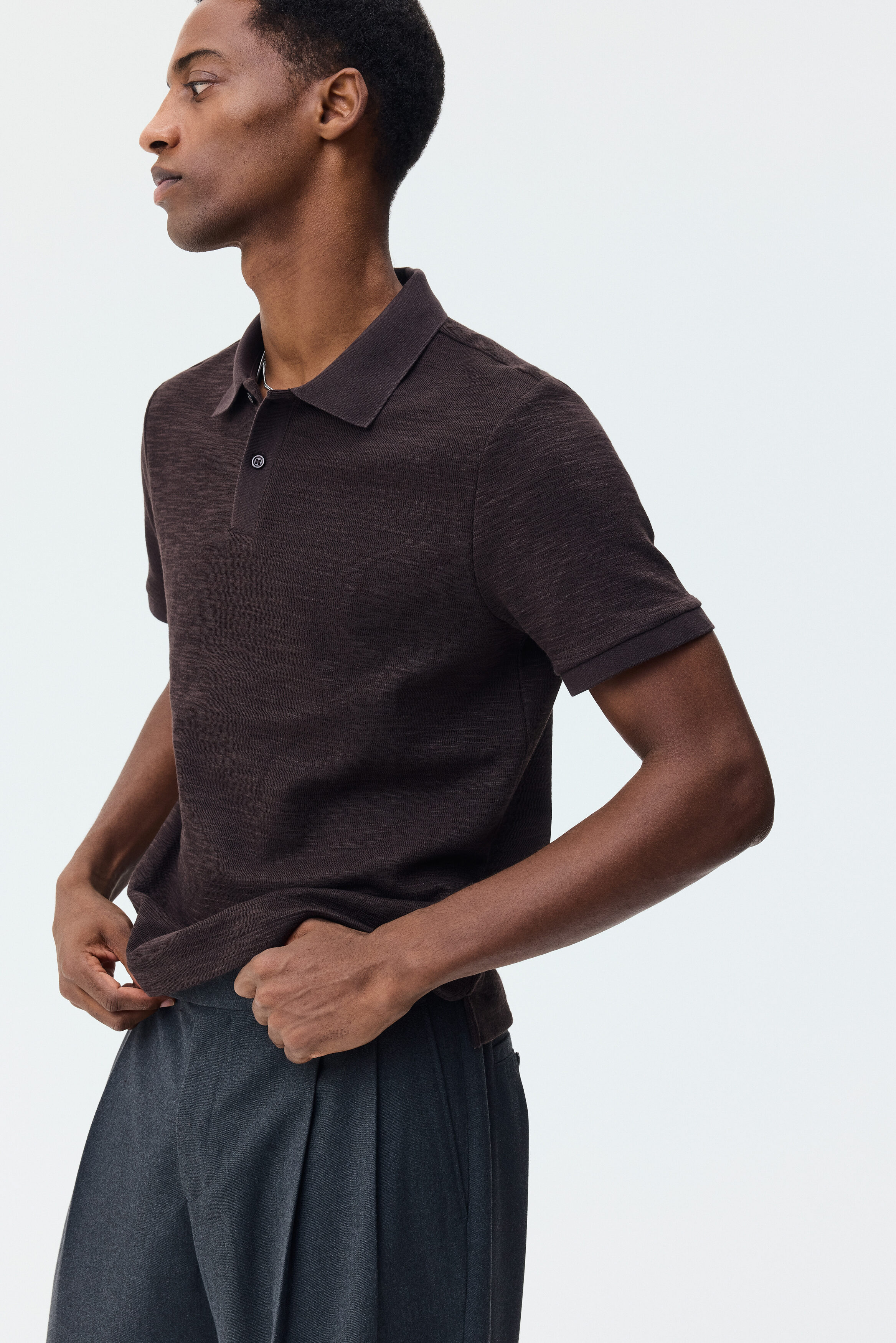 Slim Fit Jacquard-knit polo shirt