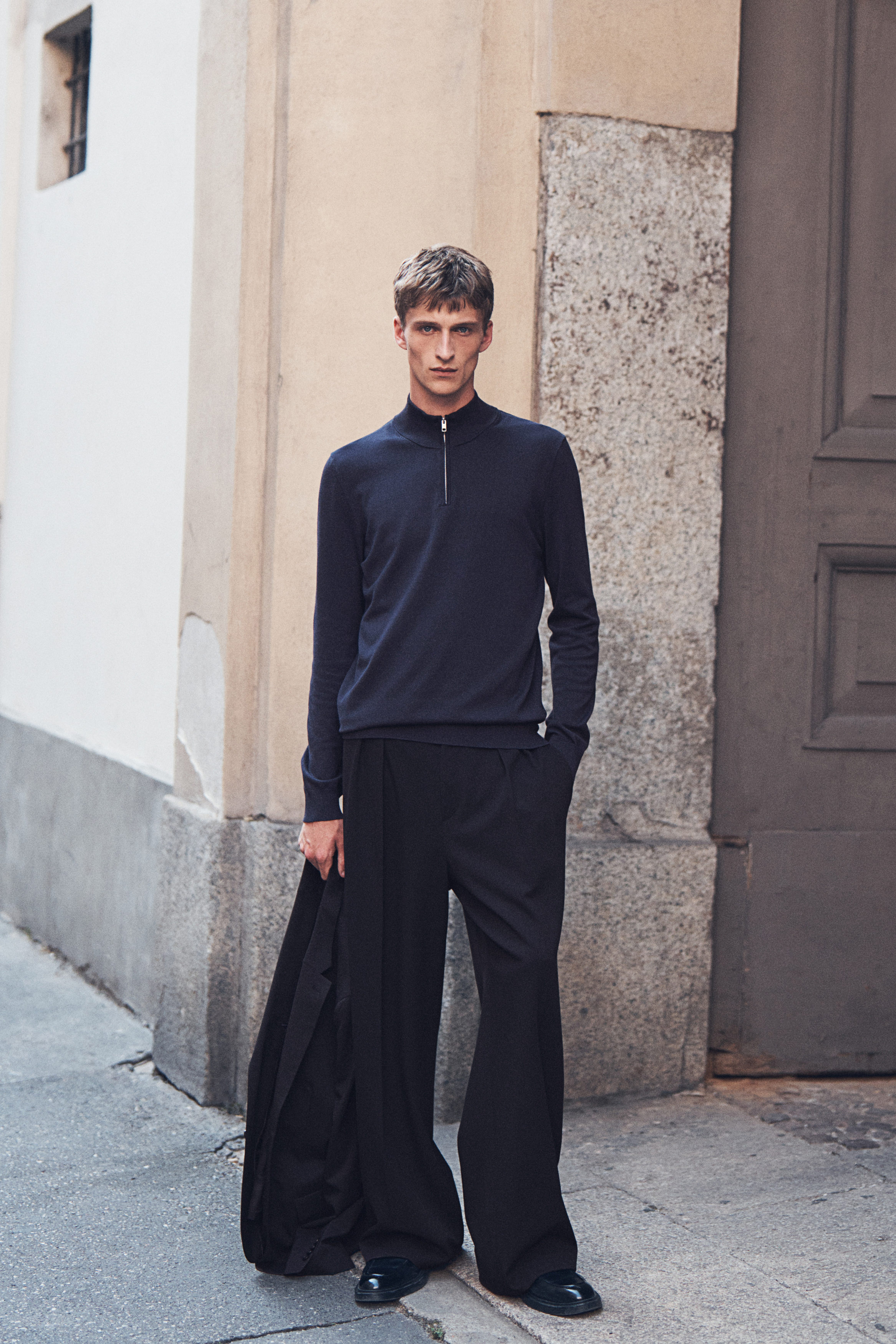 Slim Fit Zip-top fine-knit jumper