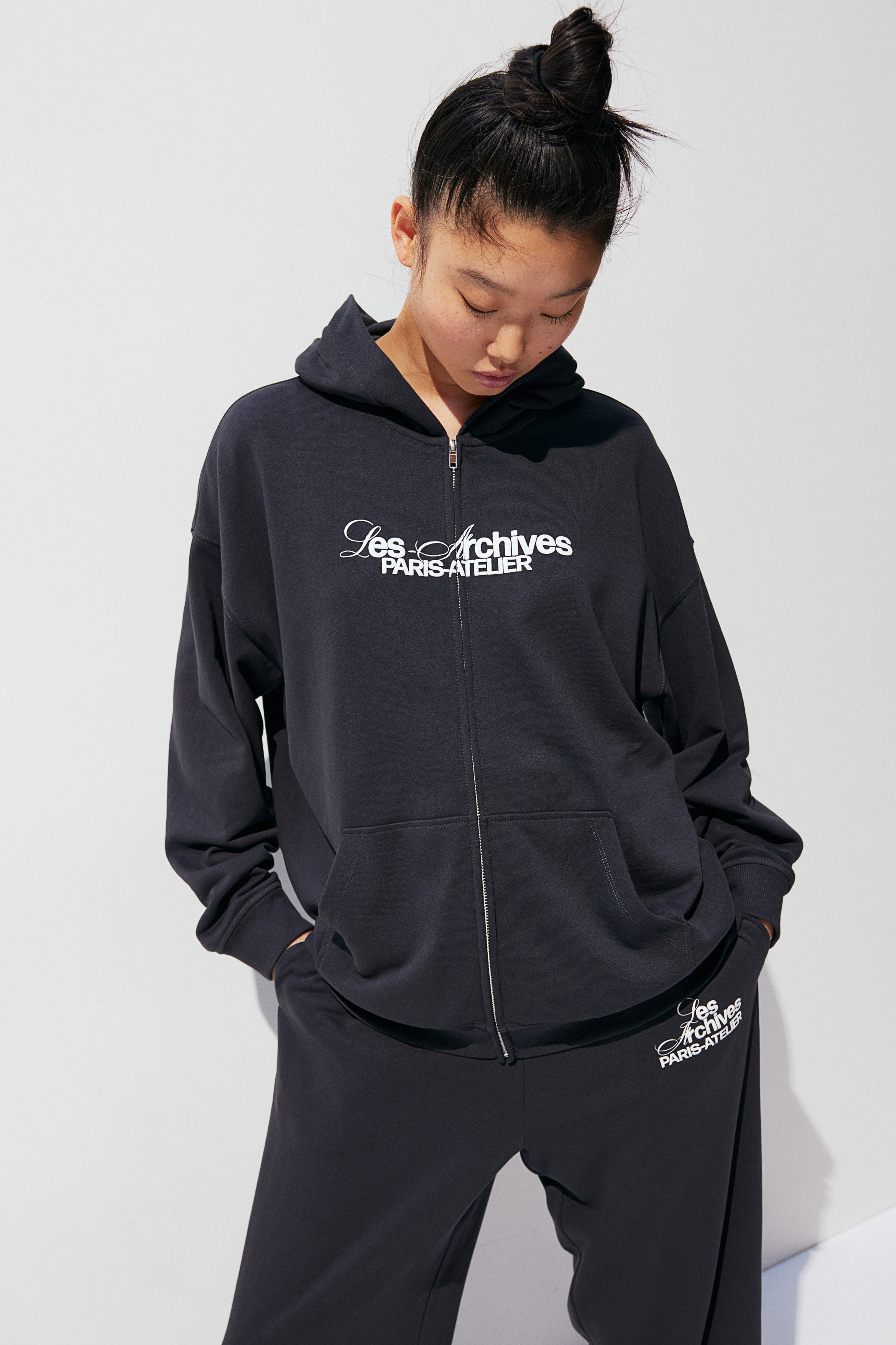 Oversized zip-through hoodie