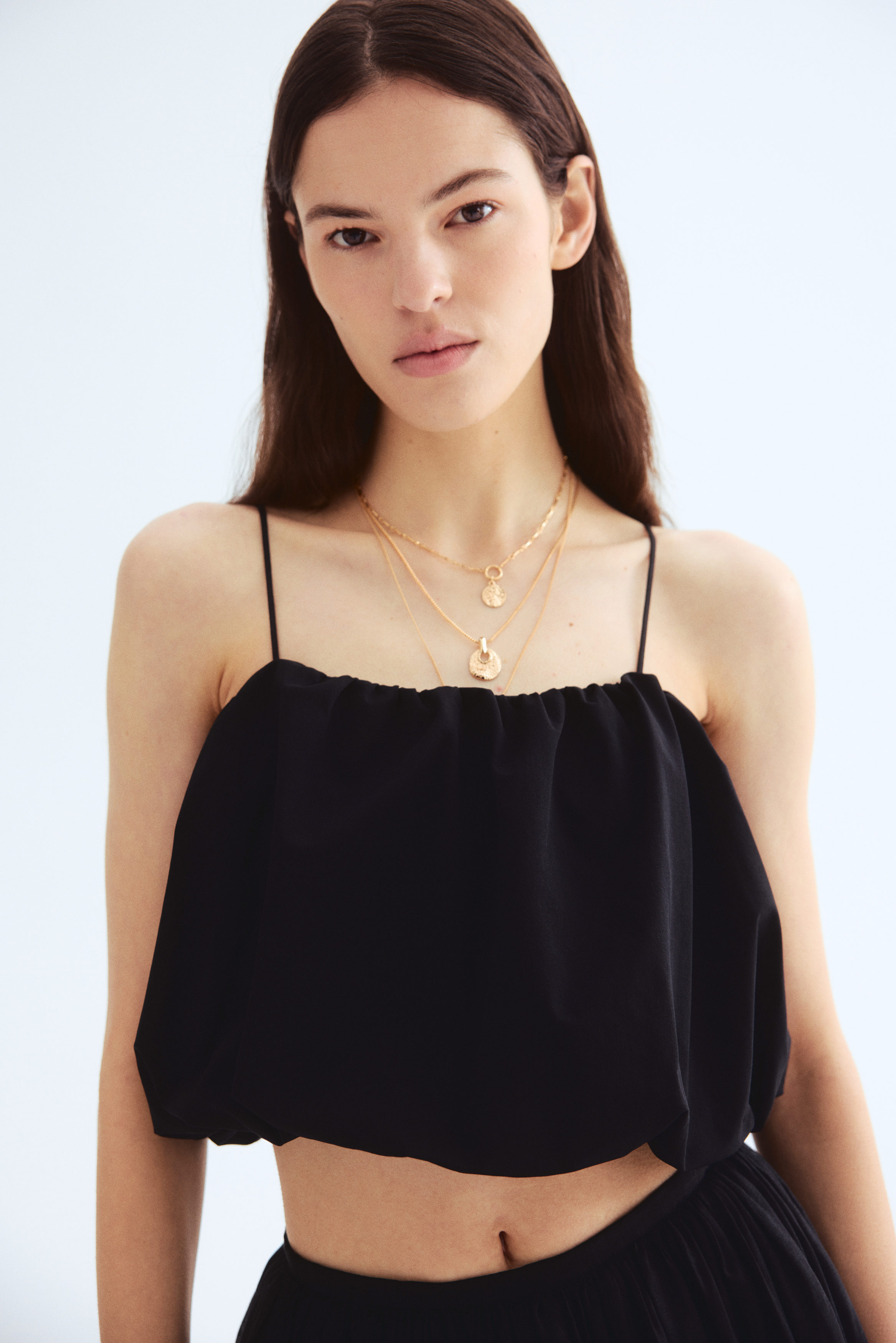 Bubble-hem strappy top