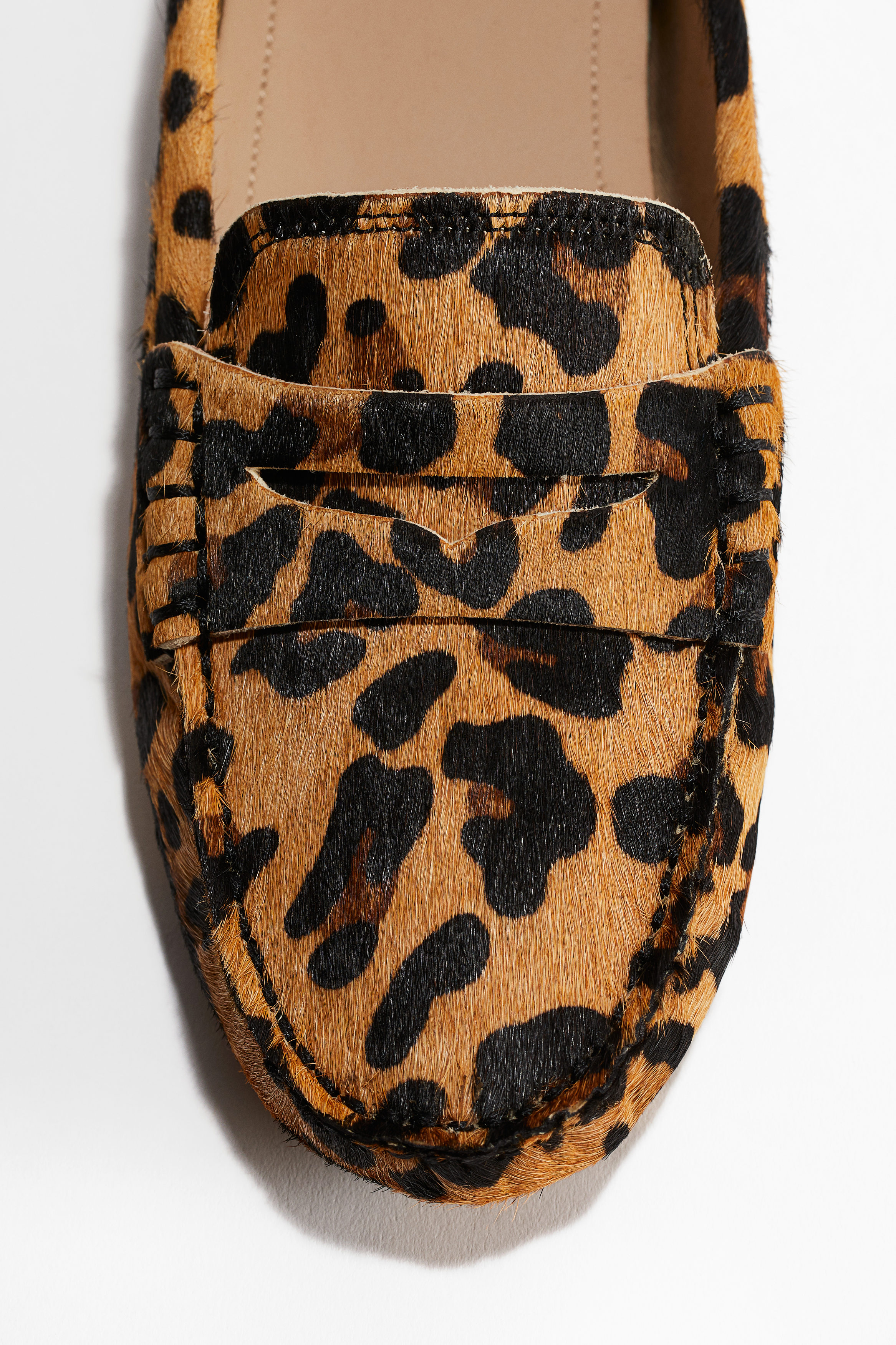 Pony hair leather loafers