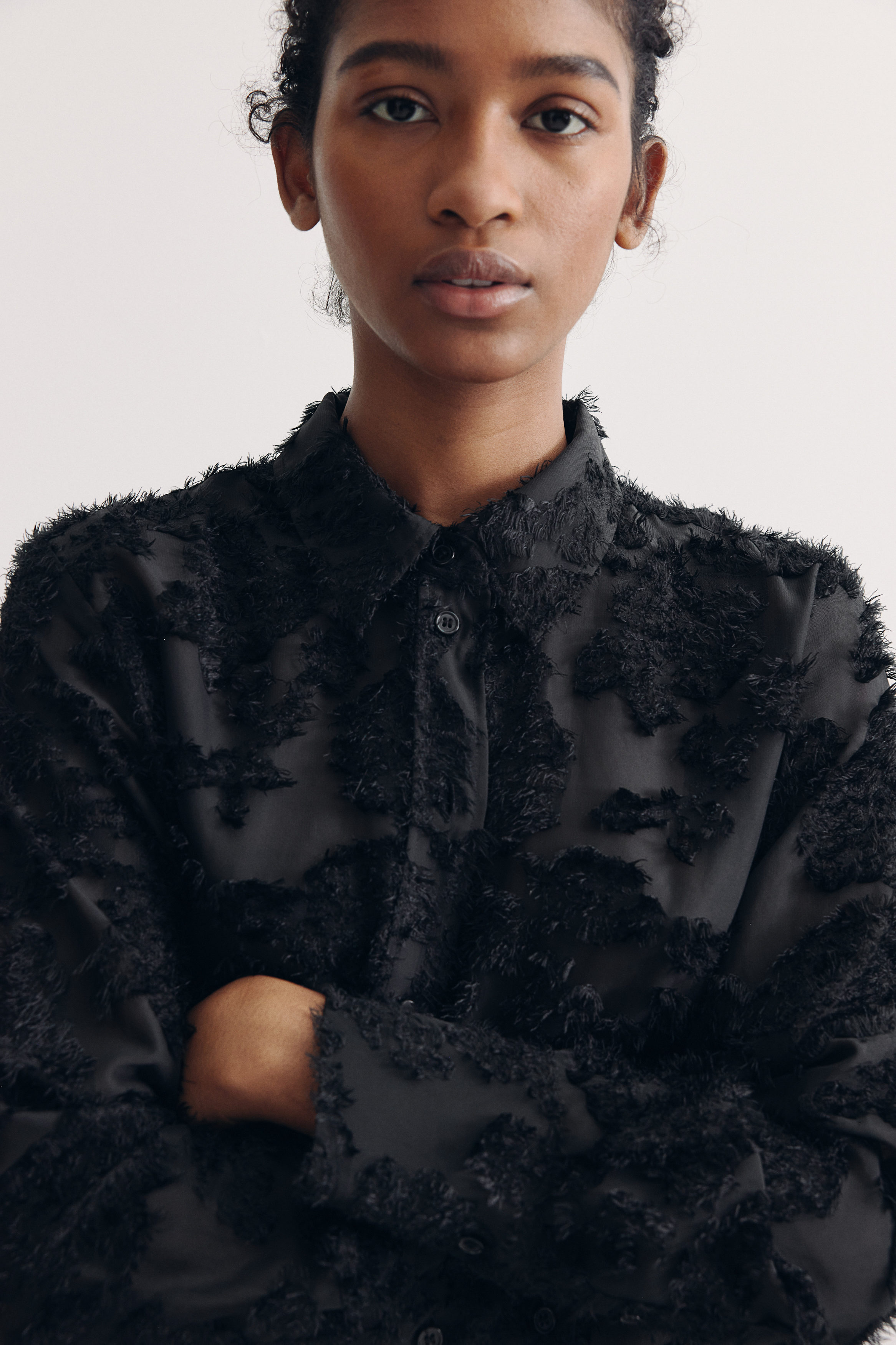 Textured-weave shirt
