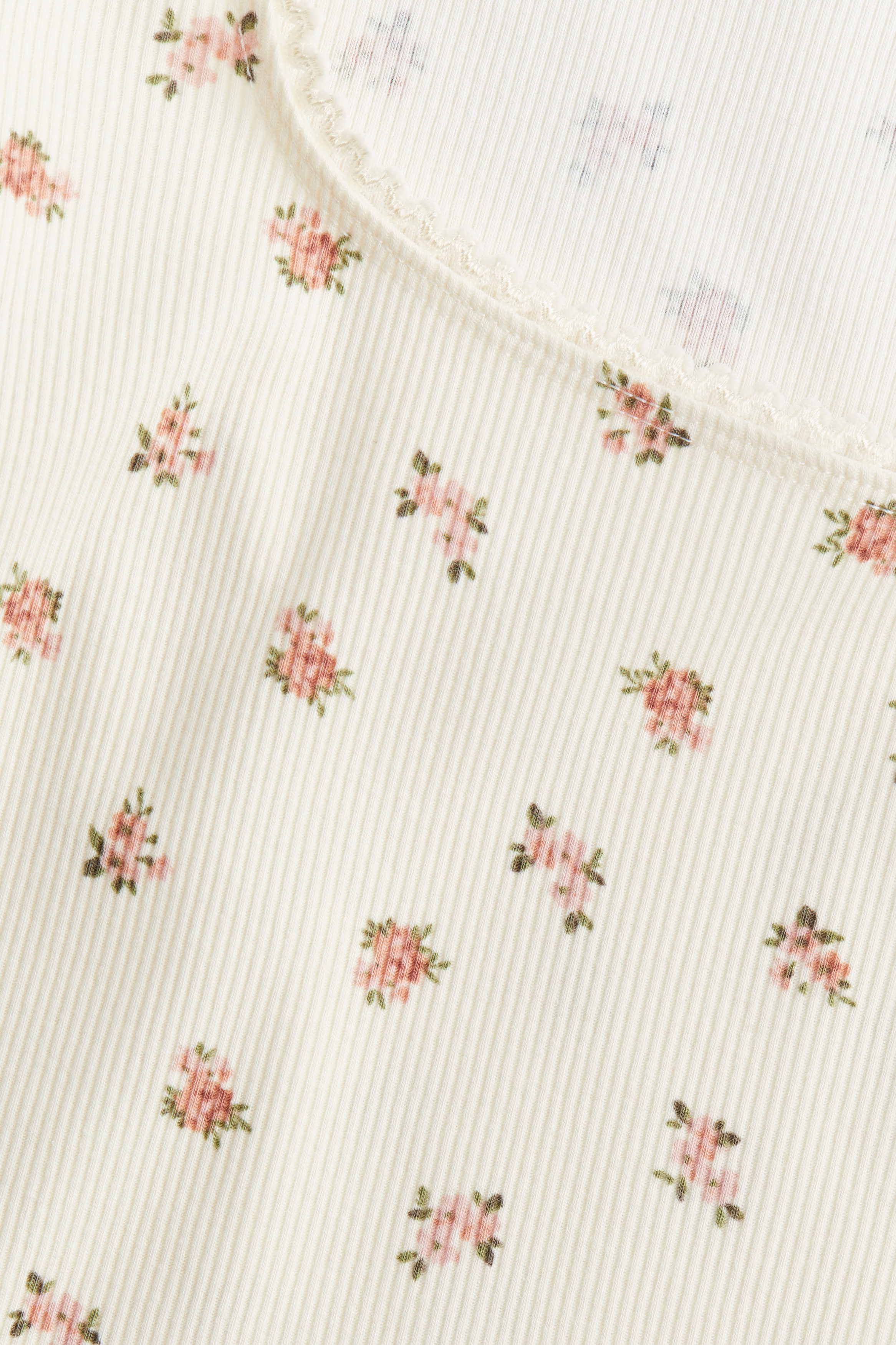Picot-trimmed cotton top