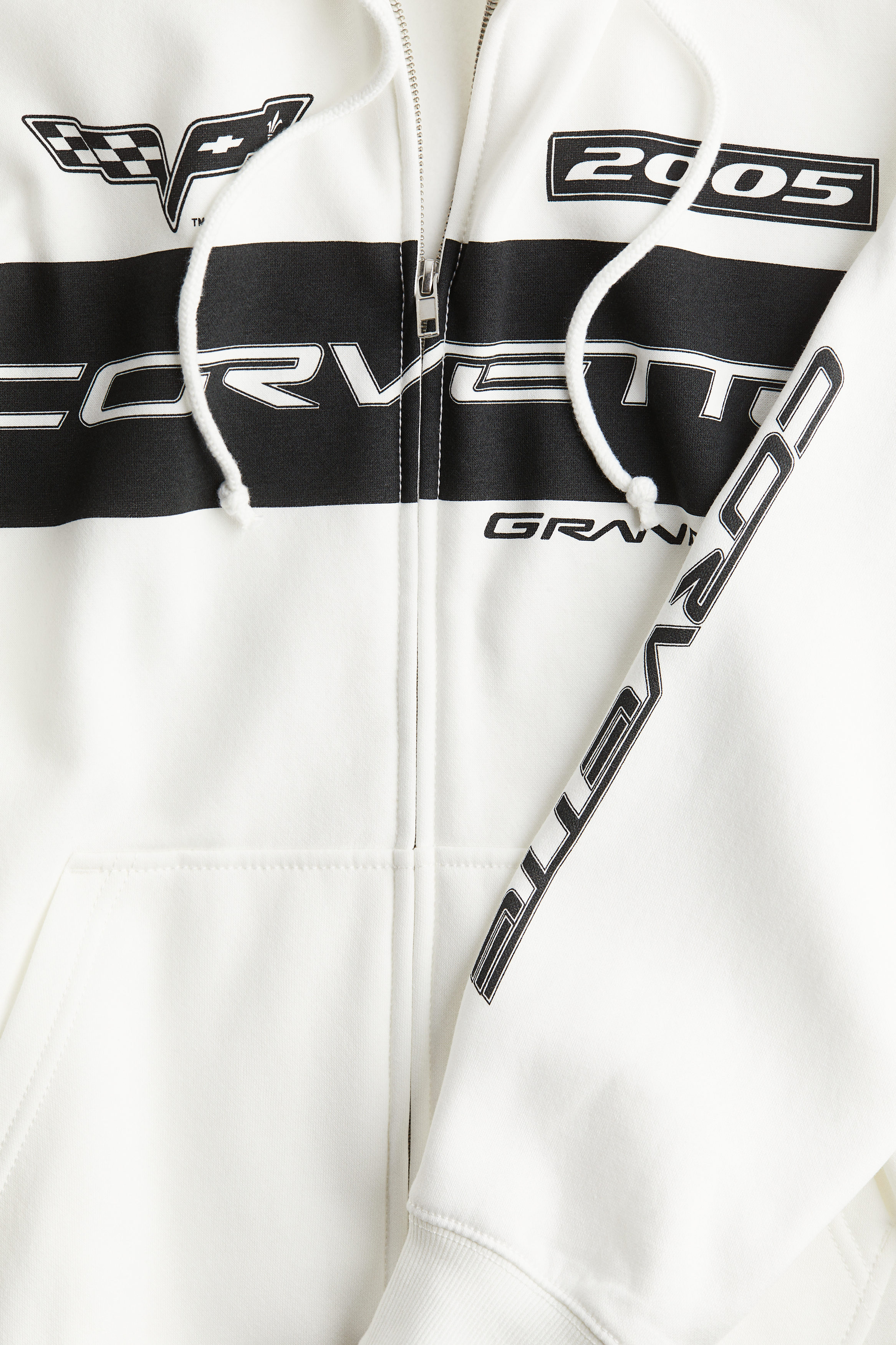 Oversized printed zip-through hoodie