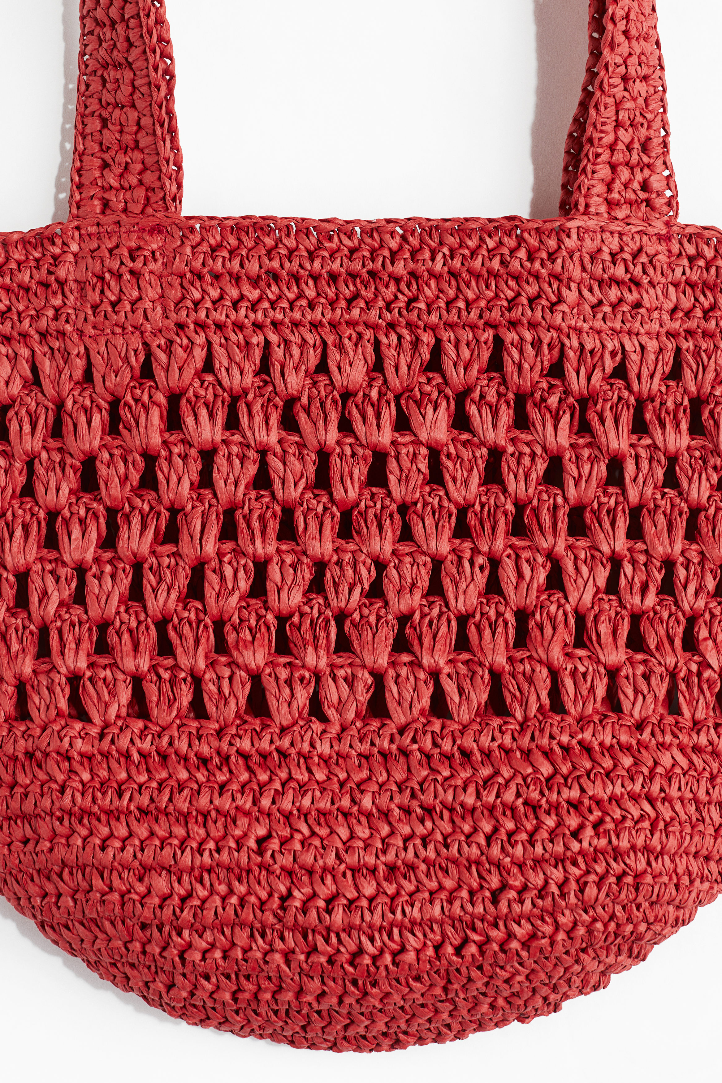 Red Straw Circle Tote Un Branded Women Straw Bag Beach Large