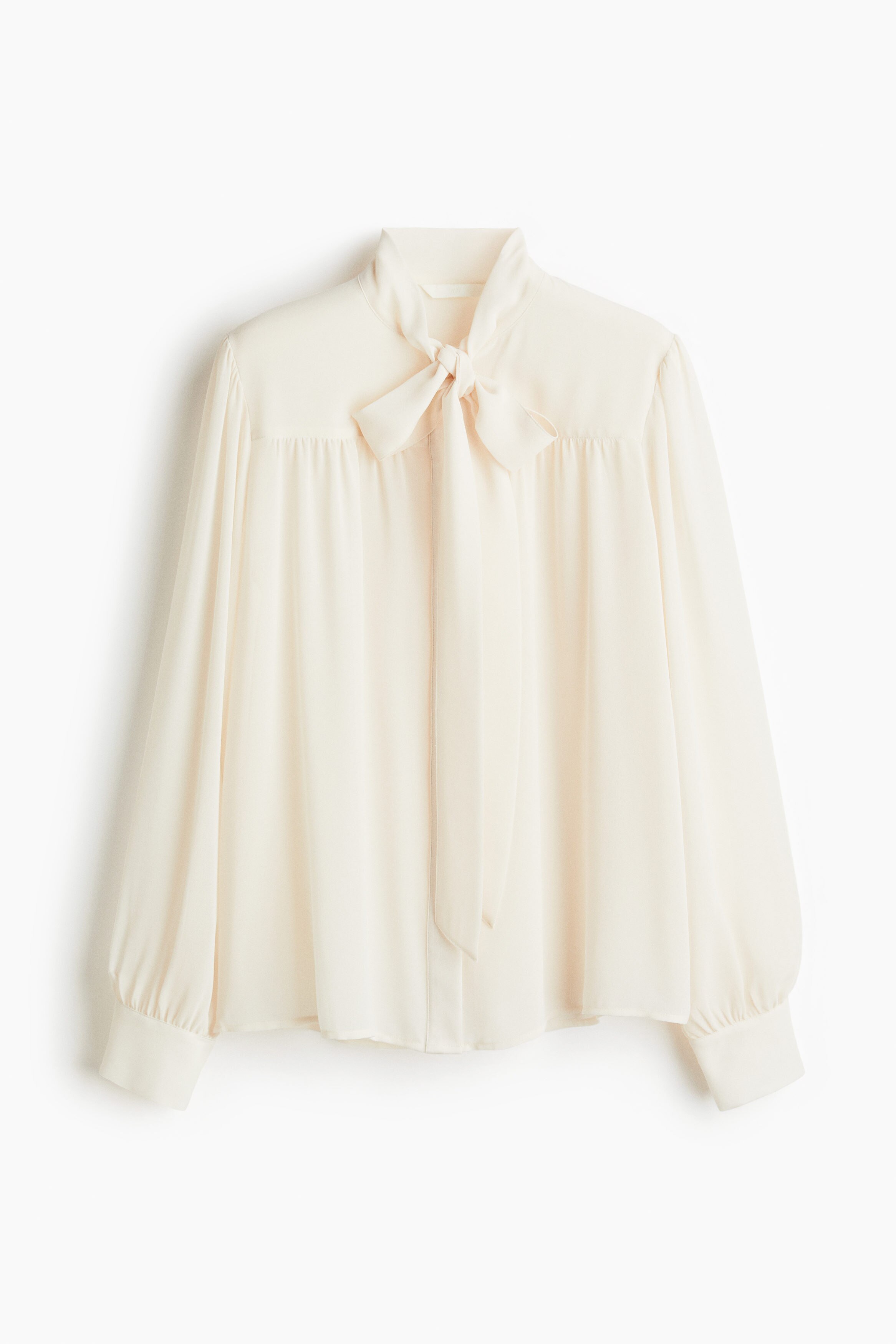 Bow-collar chiffon blouse