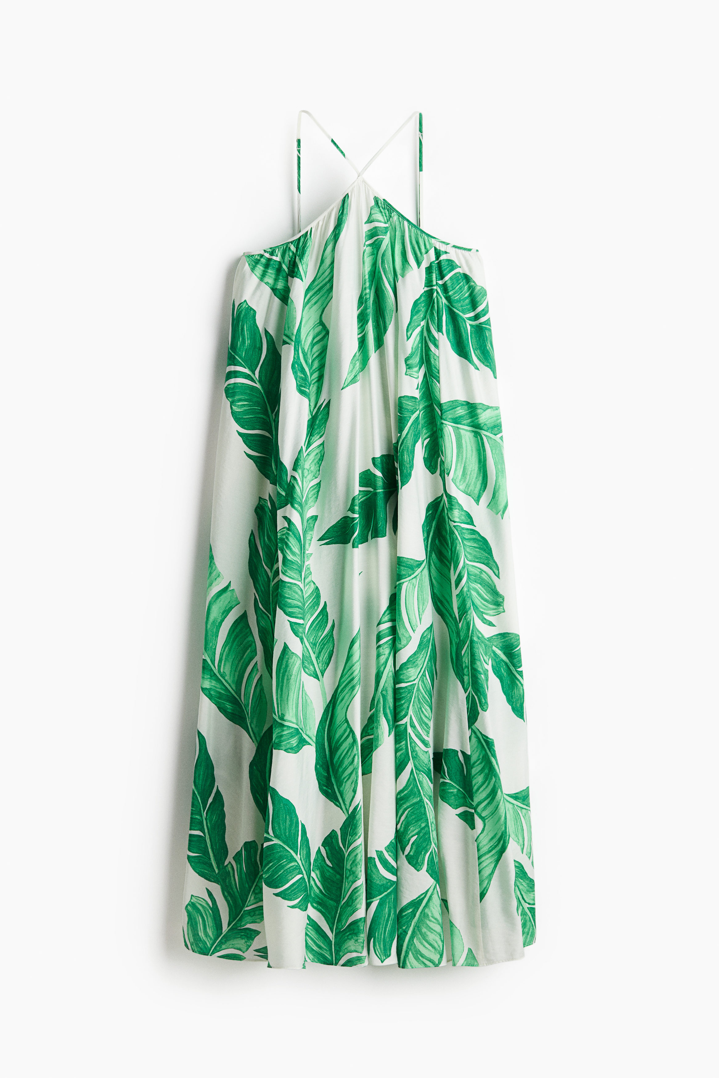 H&m Dress Green Dress H And M Maxi Dresses Long Green Tropical Print Maxi  Basic Casual