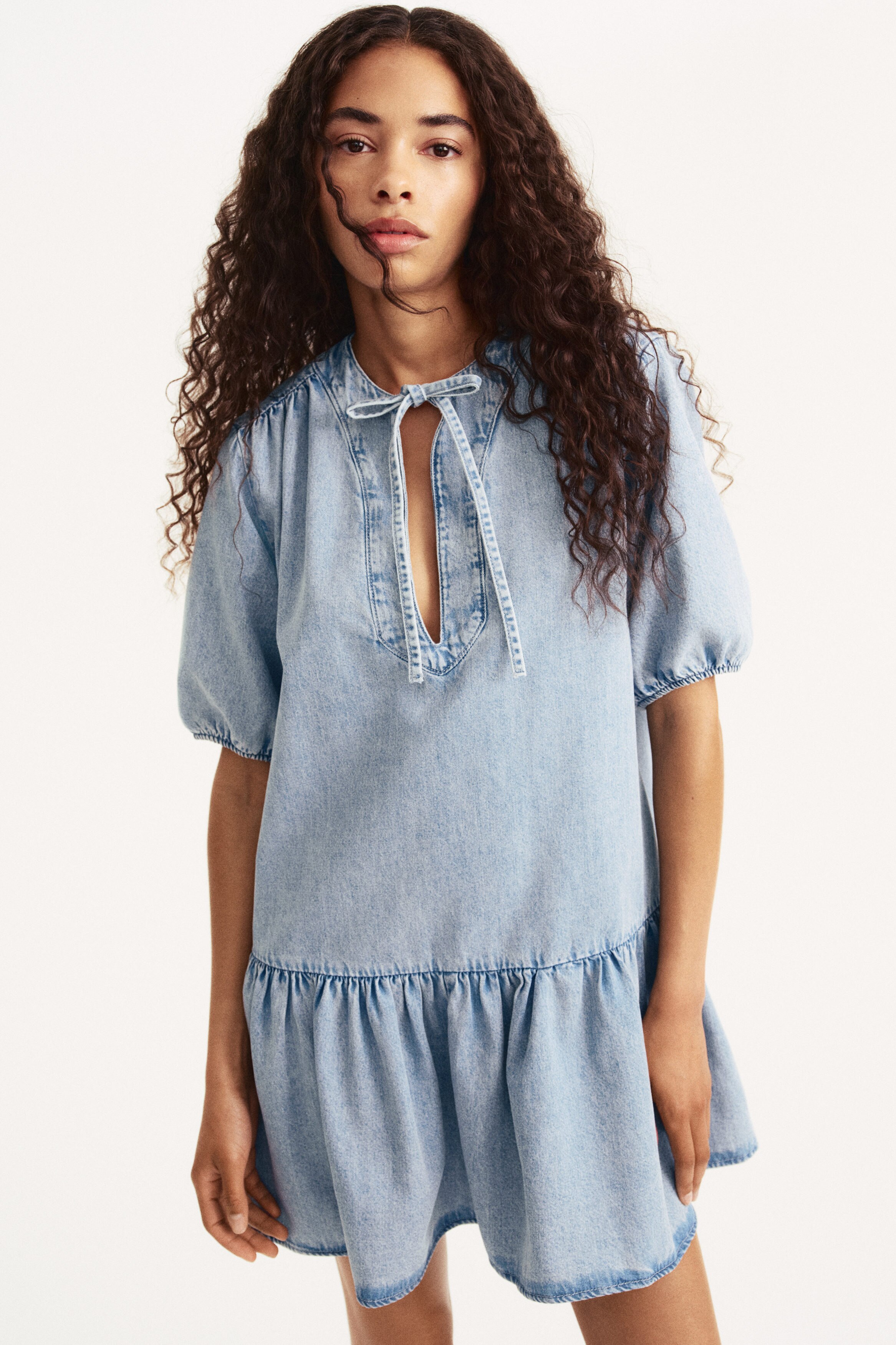 【新品未使用】MoLモル Half length denim ネイビー free ファインニットセーター - ダスティブルー - レディース | H&M JP