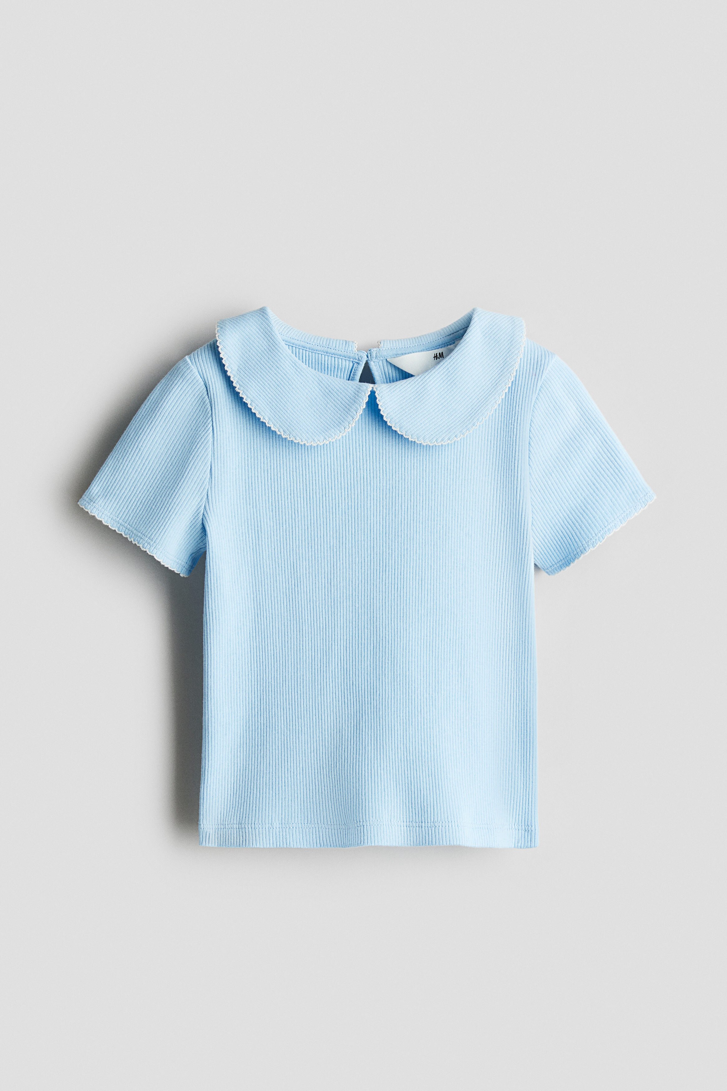Picot-trimmed cotton top