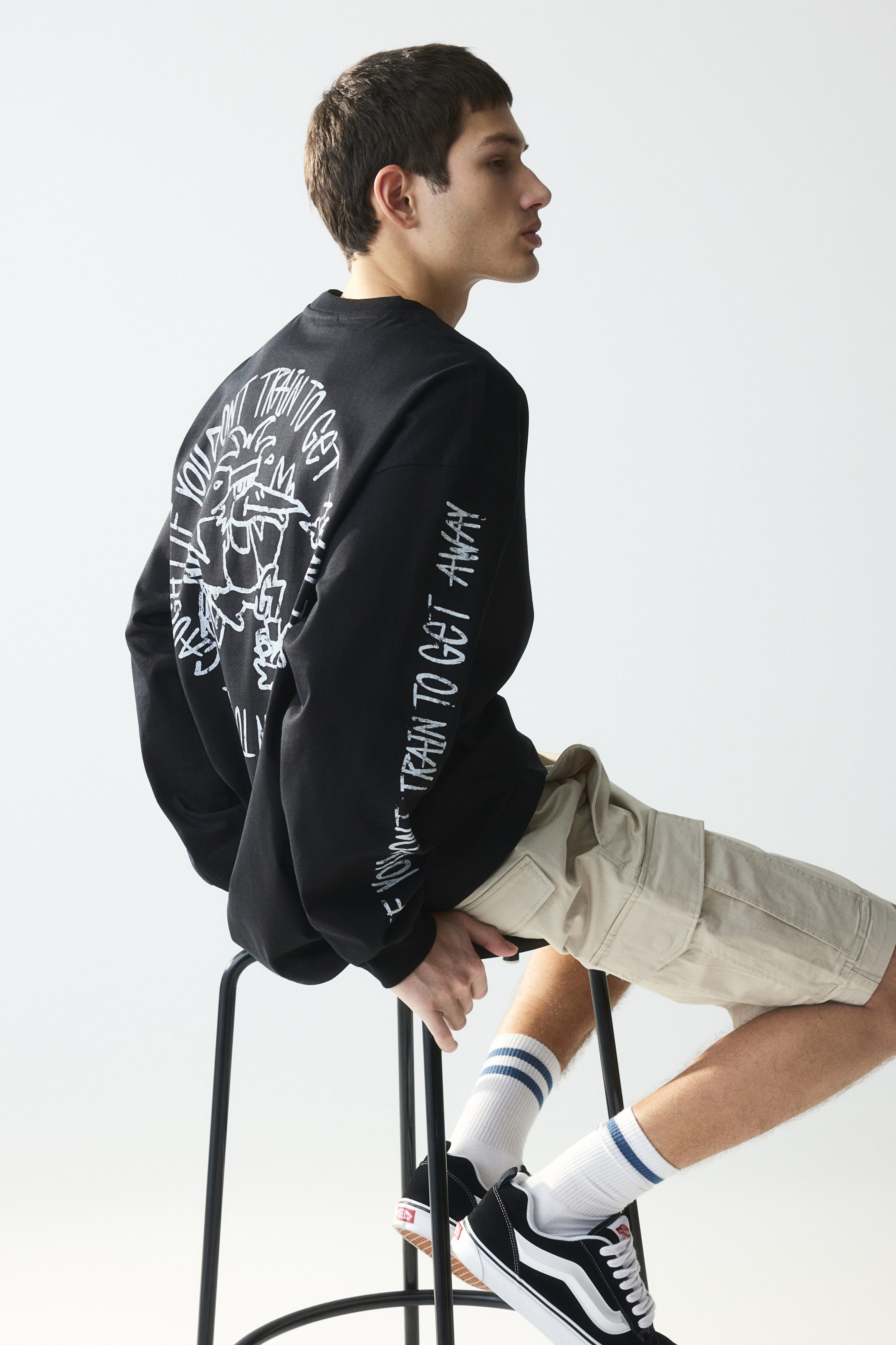 Oversized Fit Printed jersey top