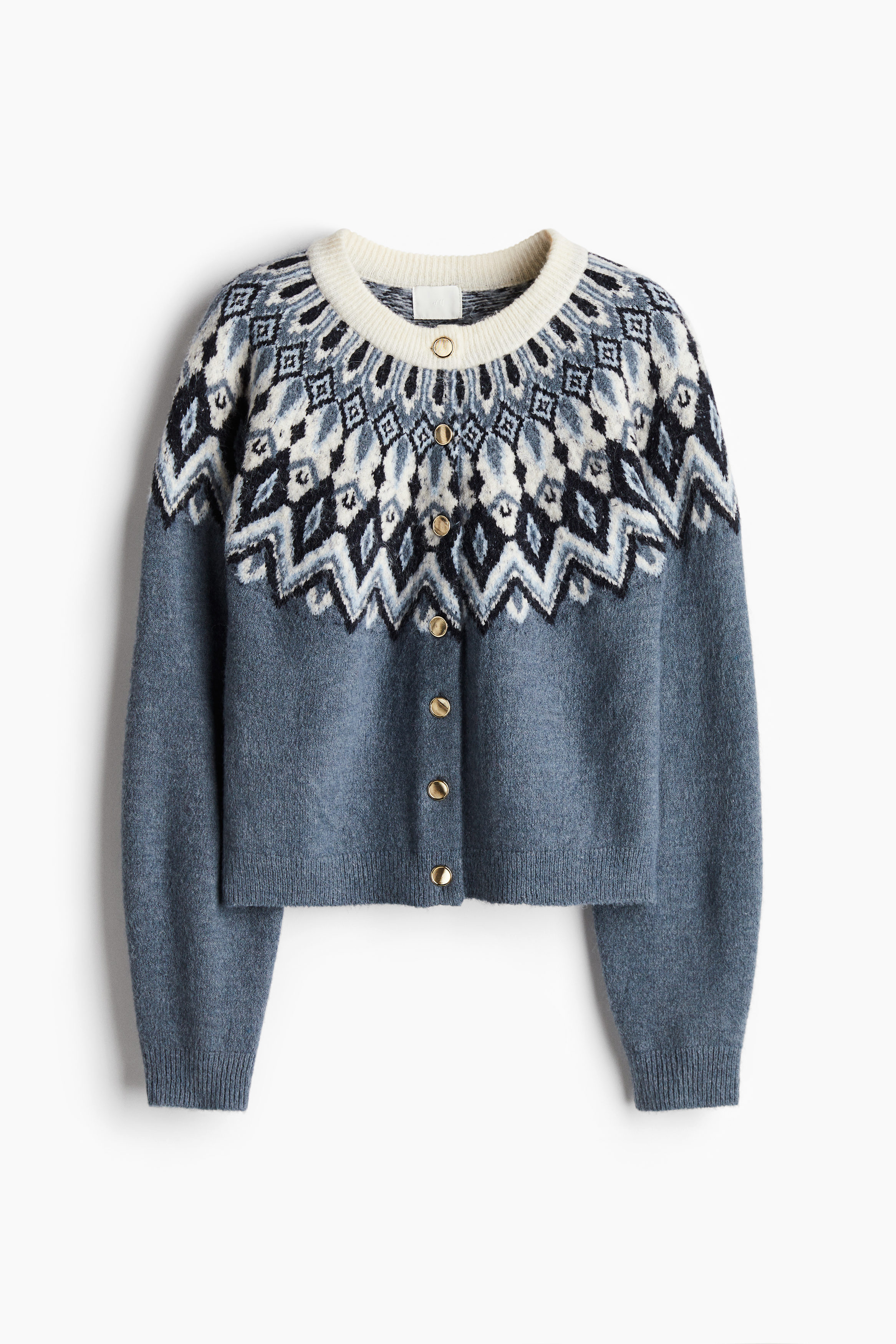 Jacquard-knit cardigan