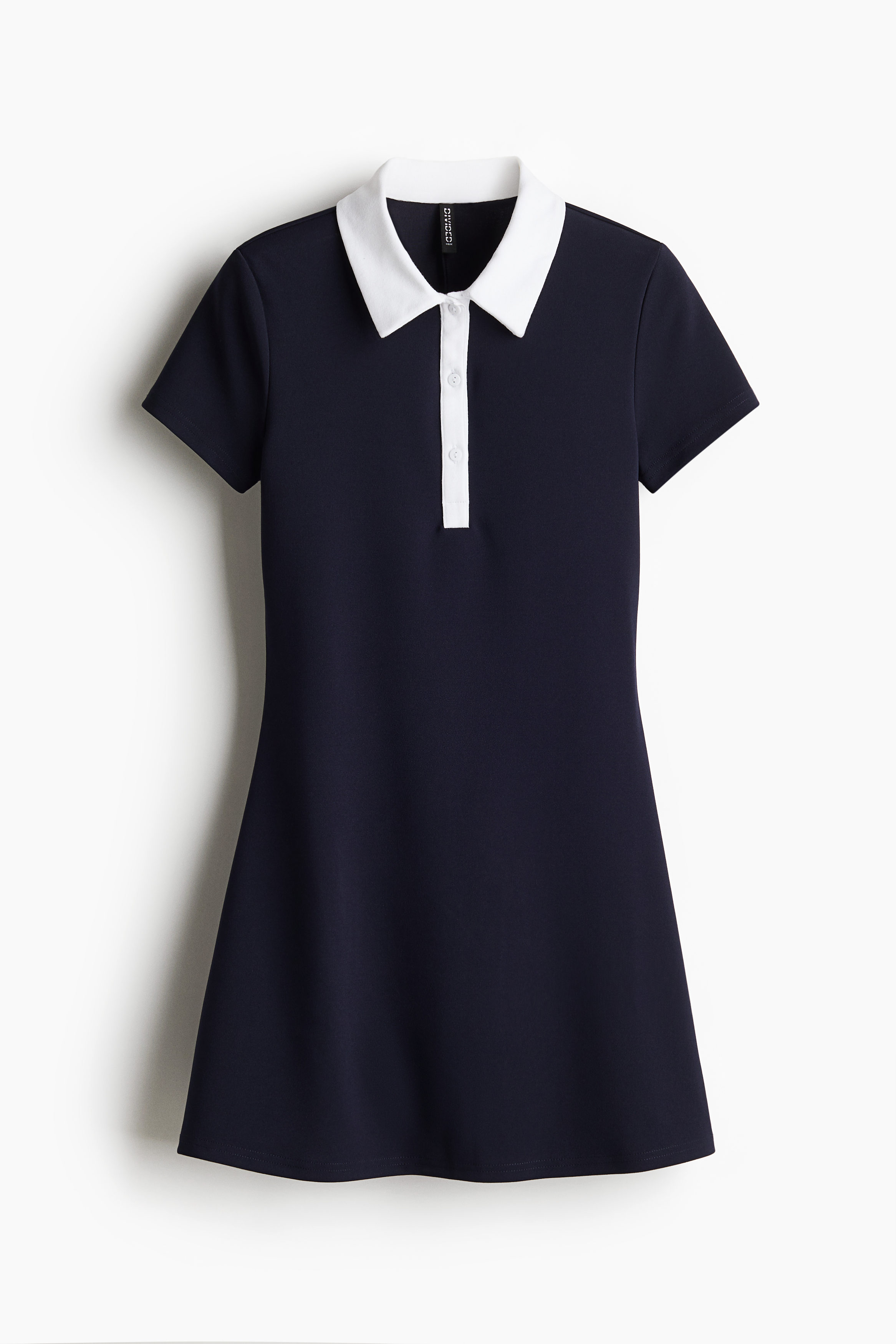 Flared-skirt polo dress