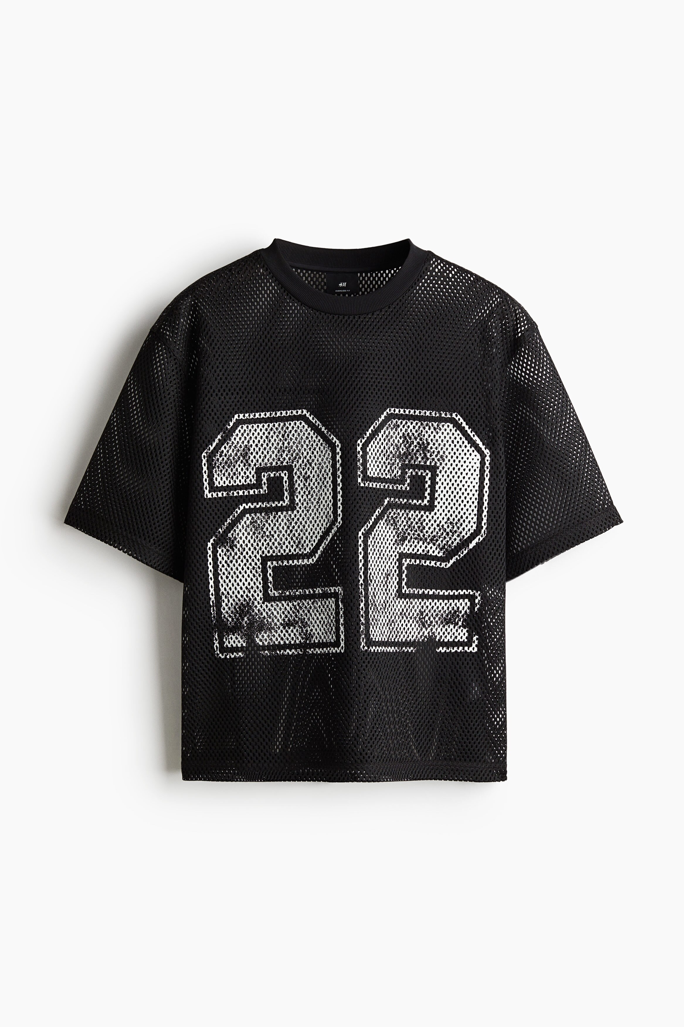 Oversized Fit Printed mesh T-shirt