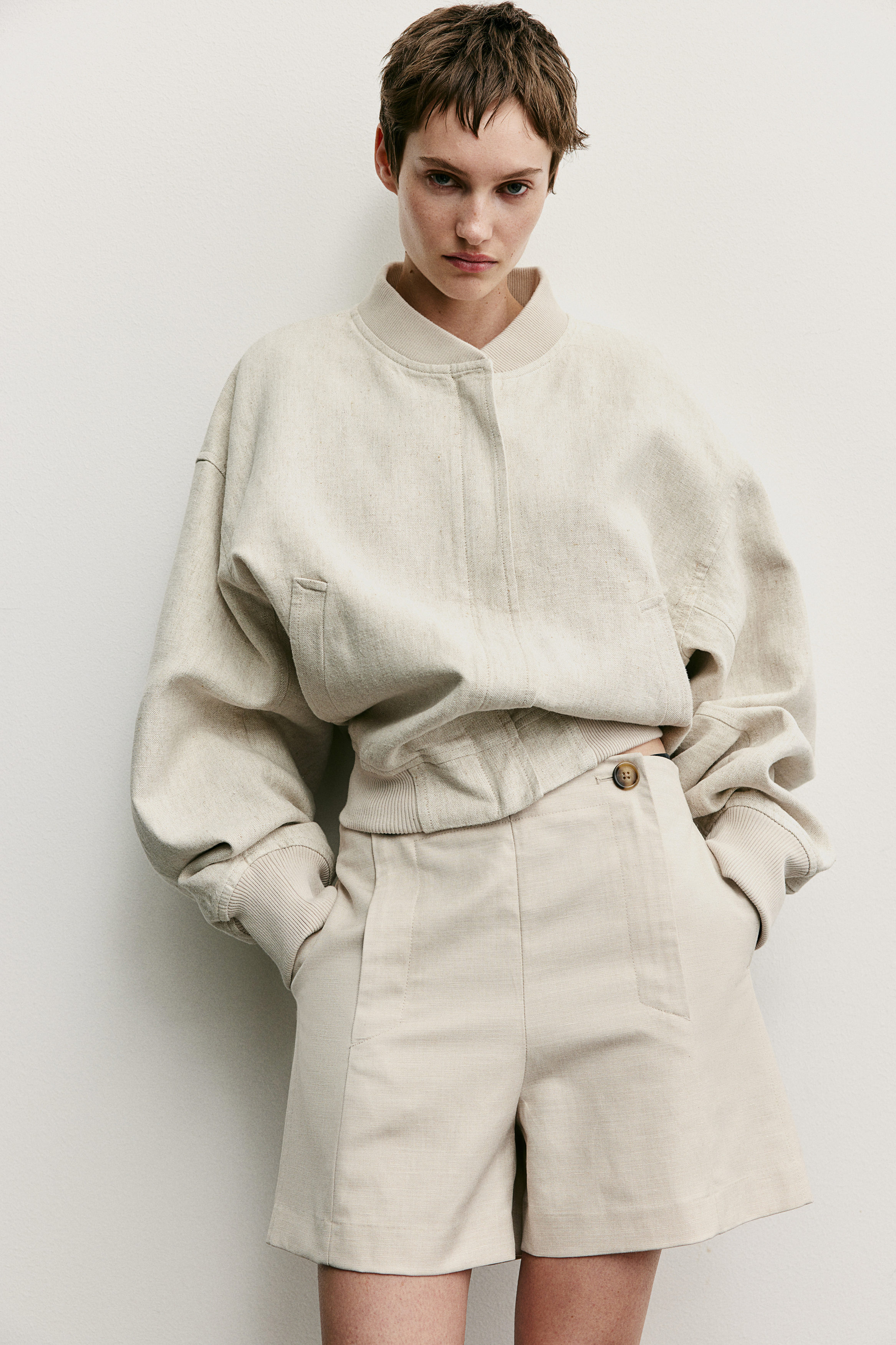 Button-detail shorts