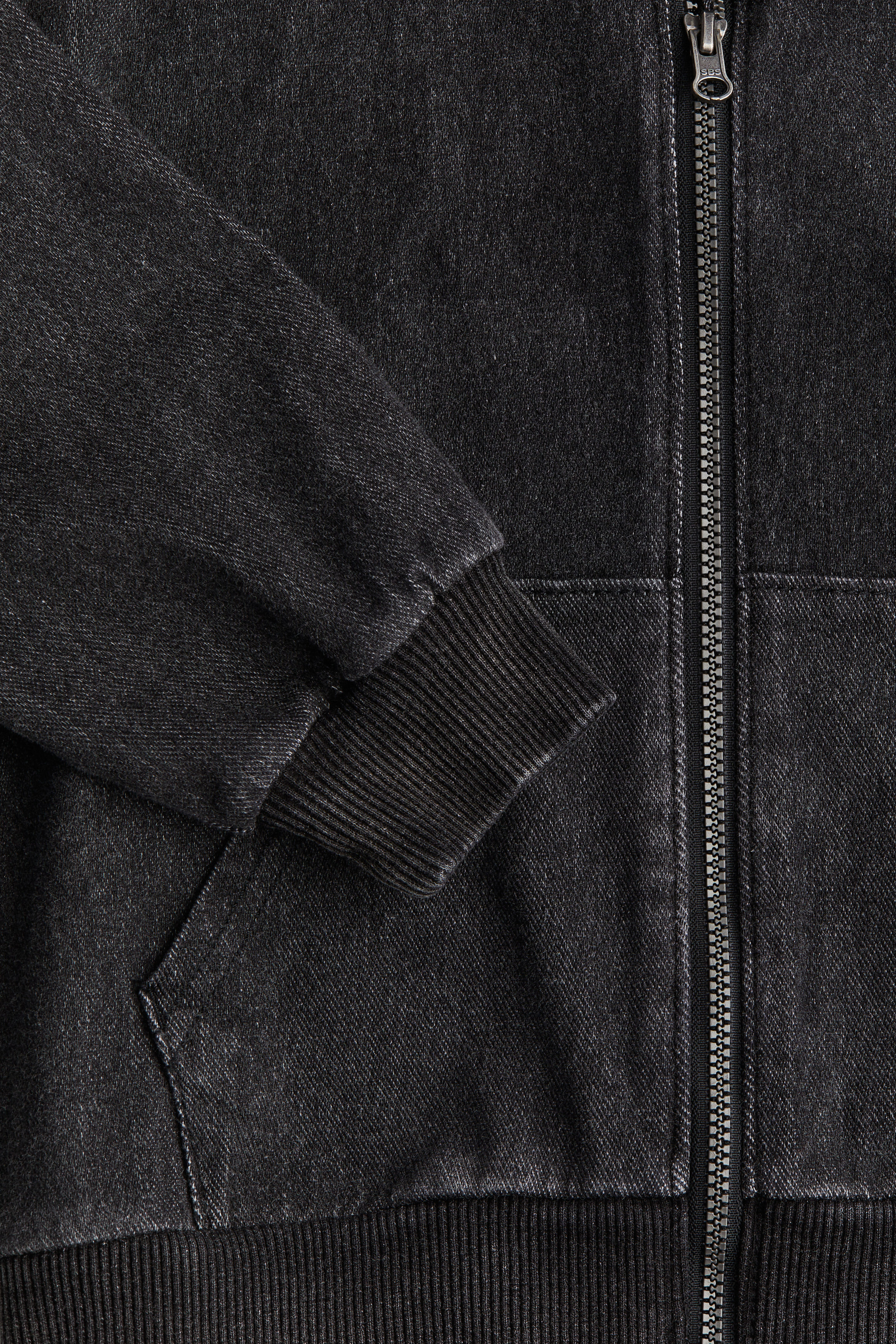 Zip-through twill hoodie