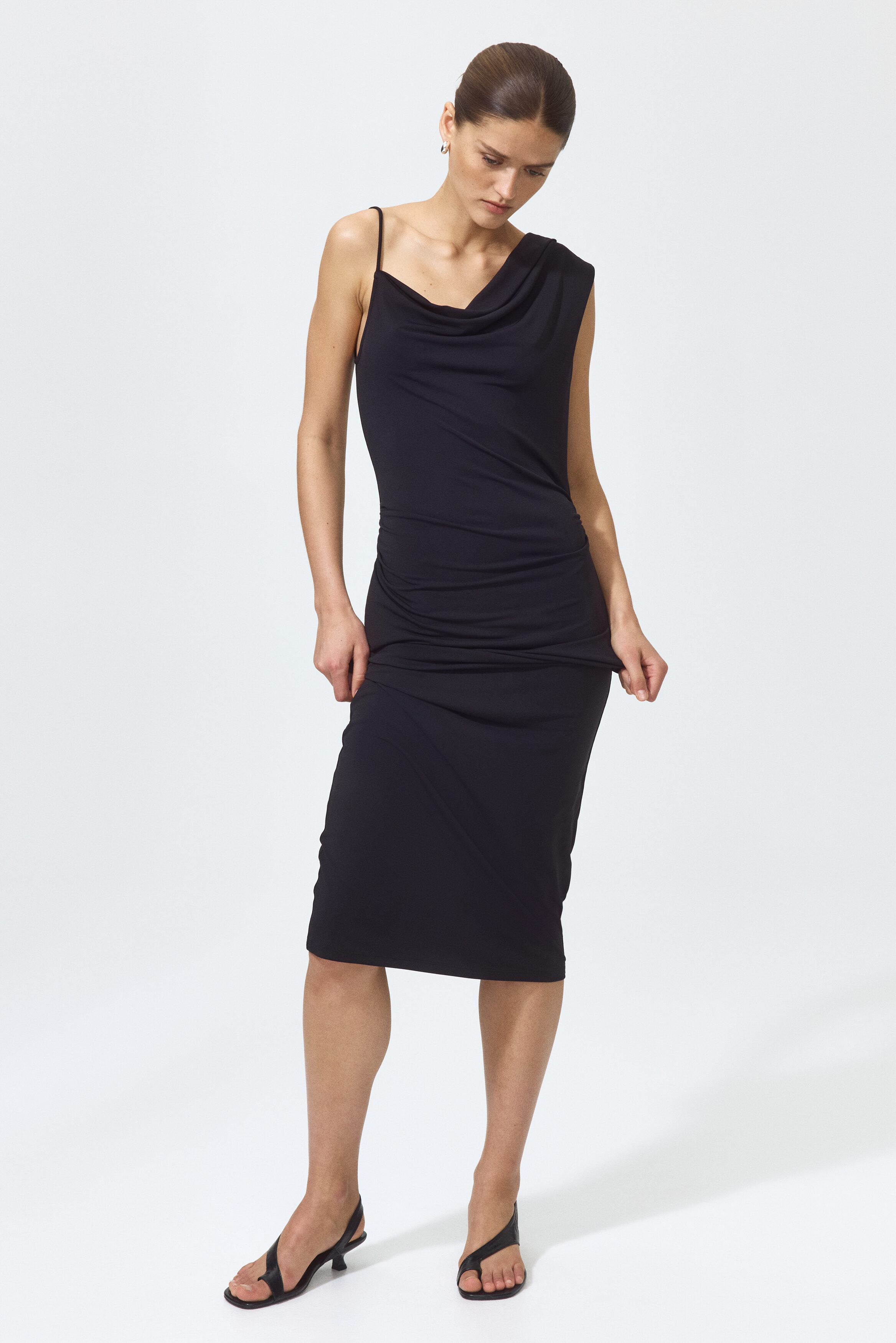 Asymmetric jersey dress