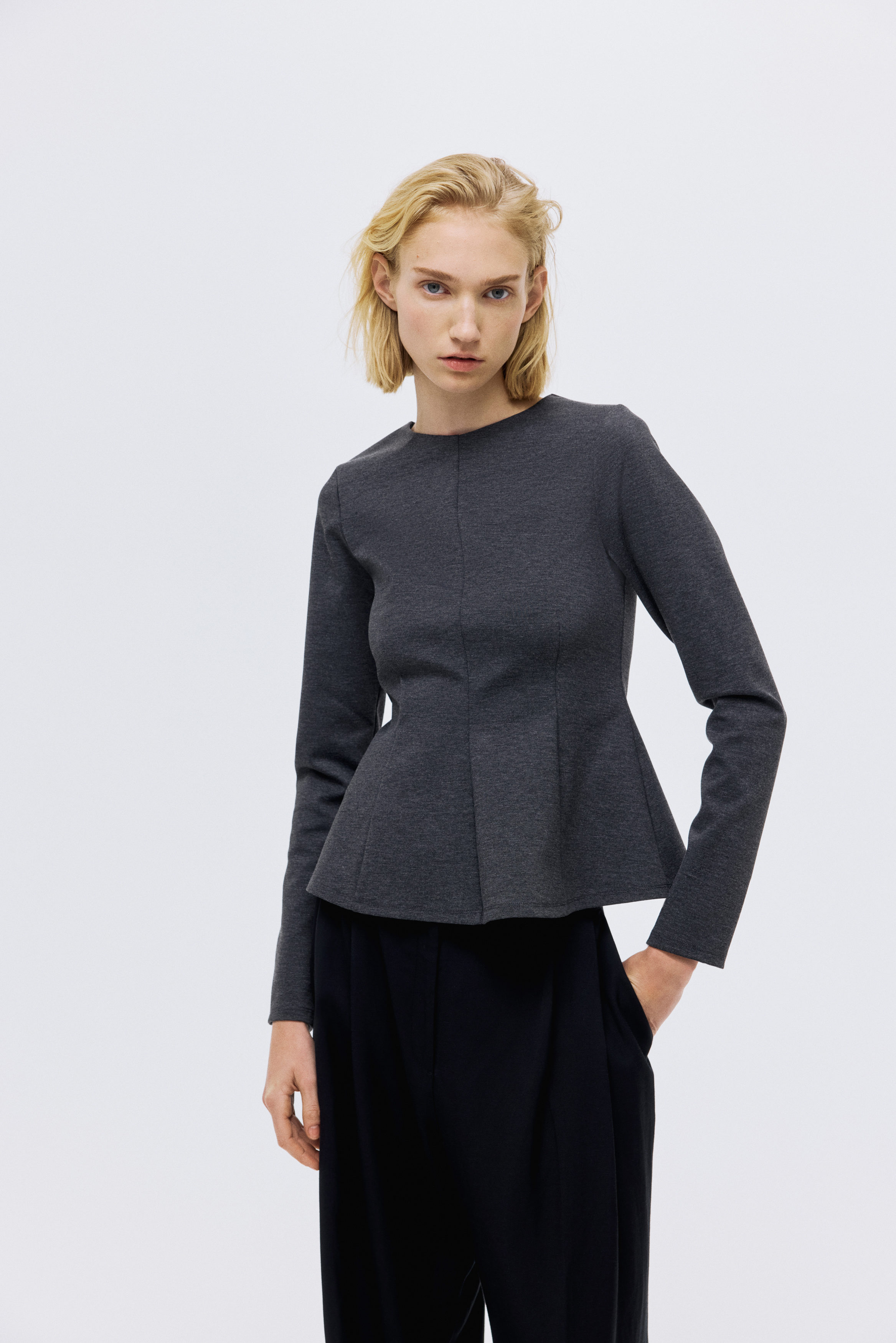 Jersey peplum top