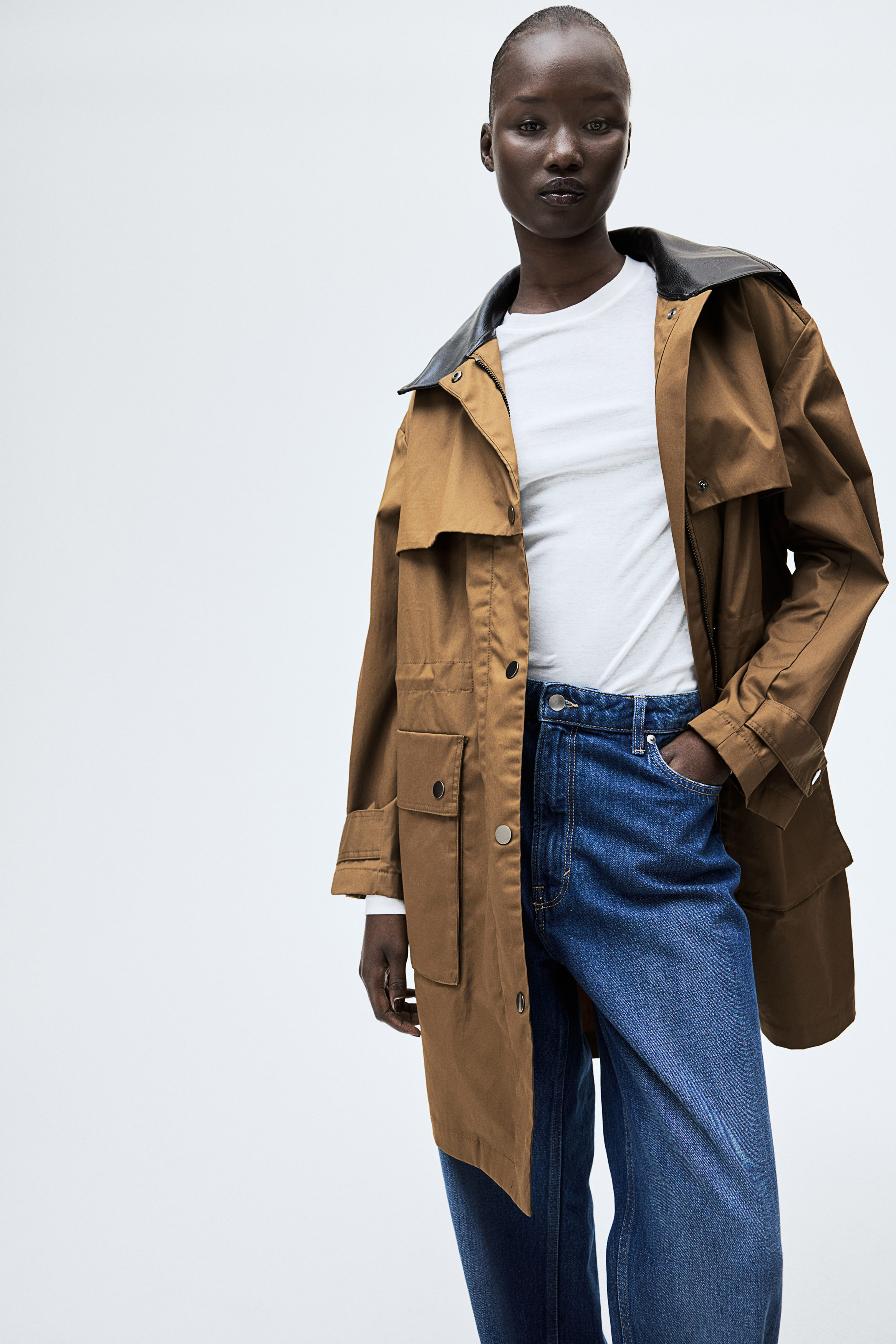 Knee-length parka