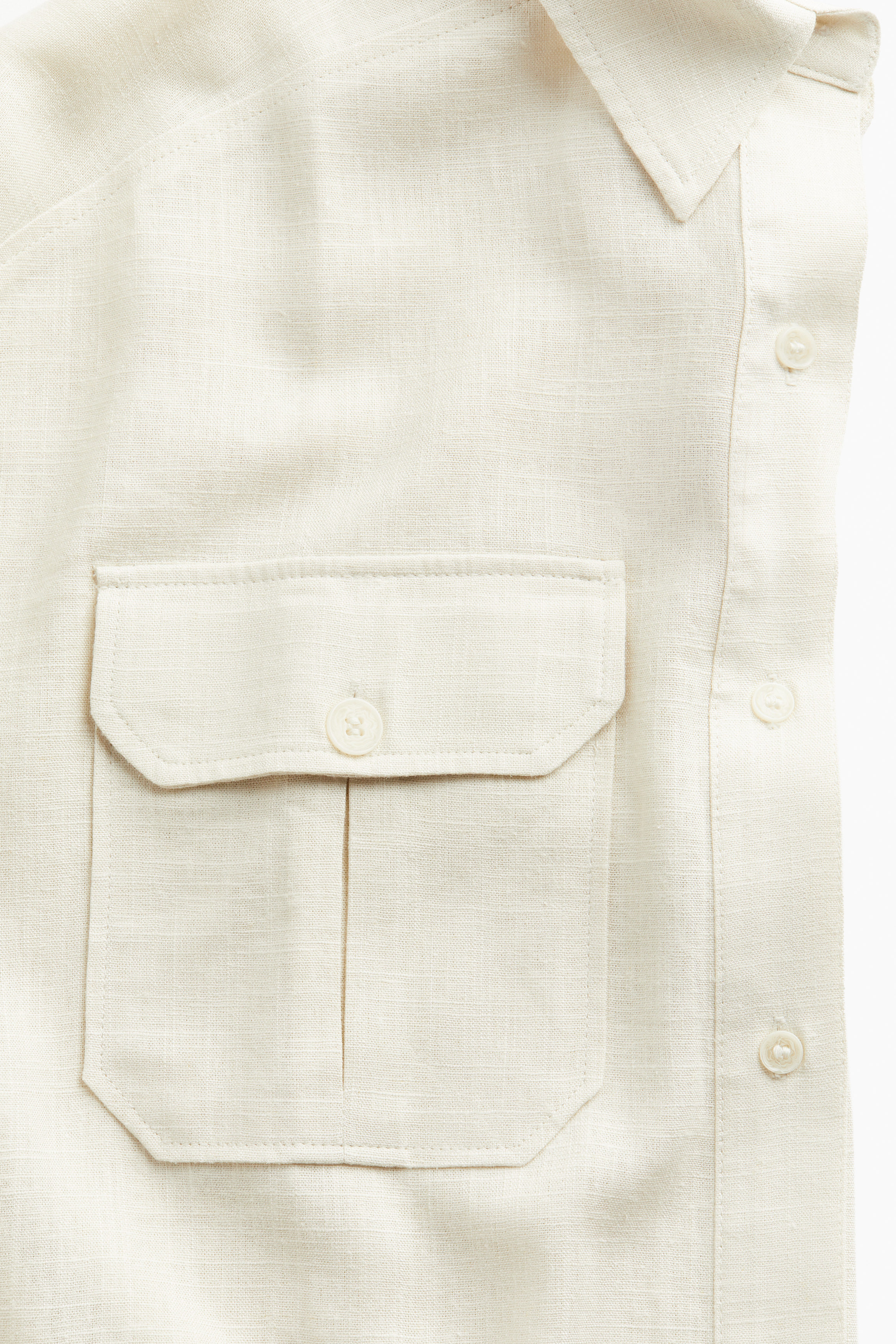 Oversized linen-blend cargo shirt