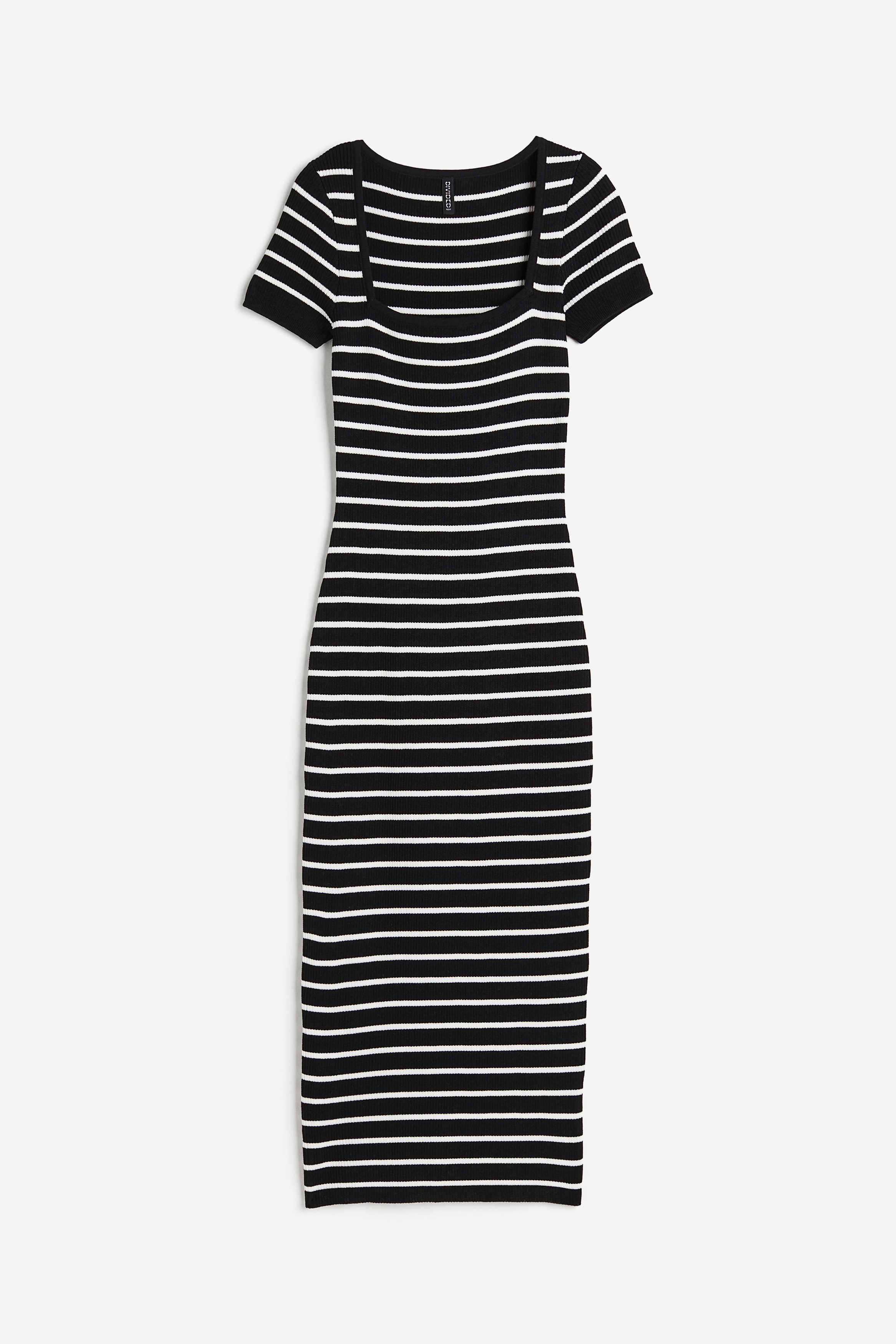Rib-knit midi dress