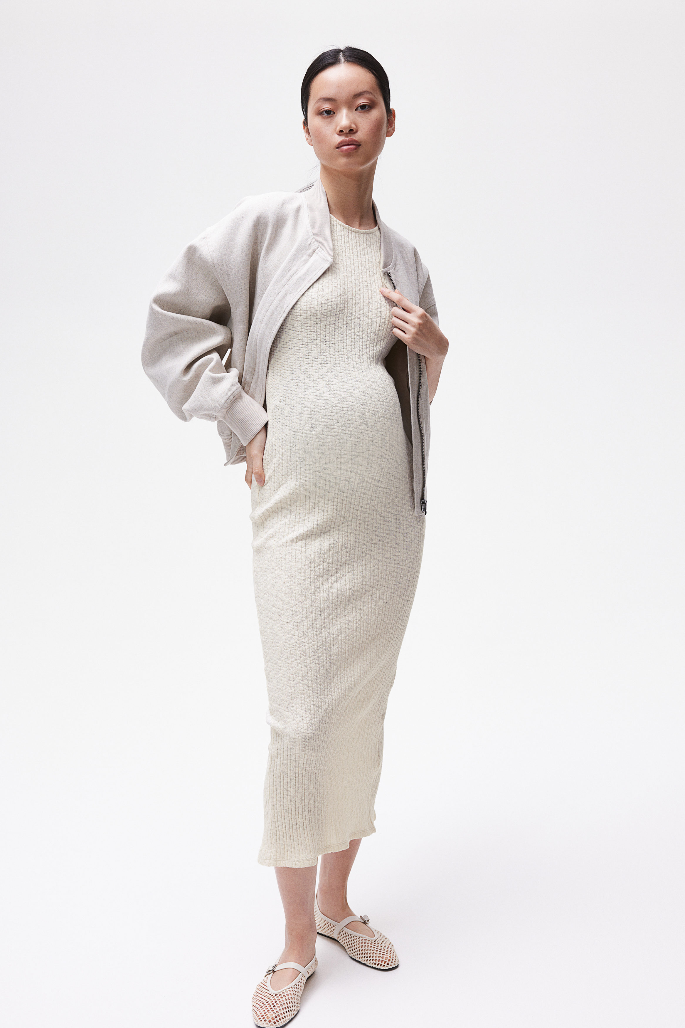 MAMA Ribbed jersey dress