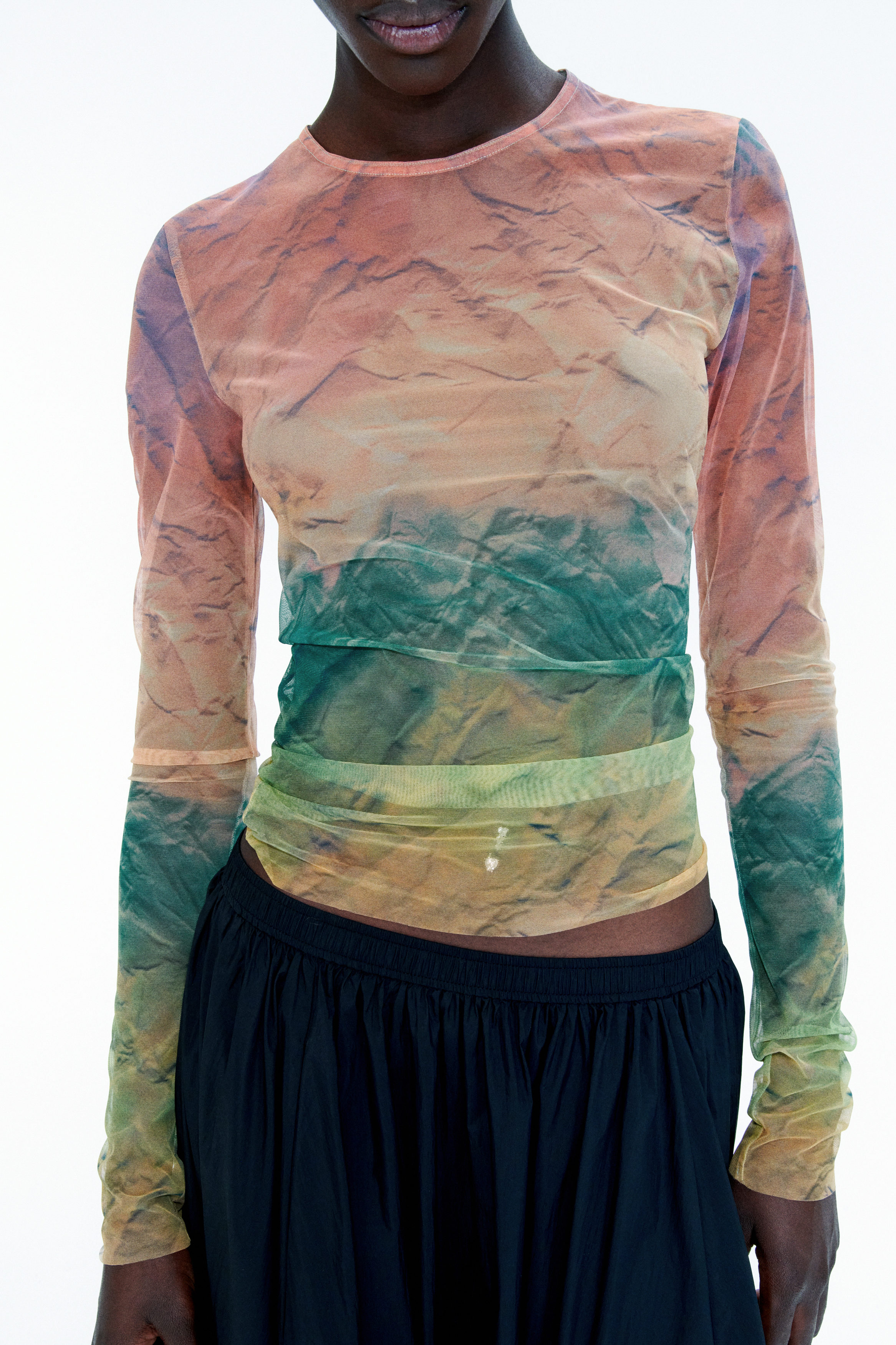 sheer printed top