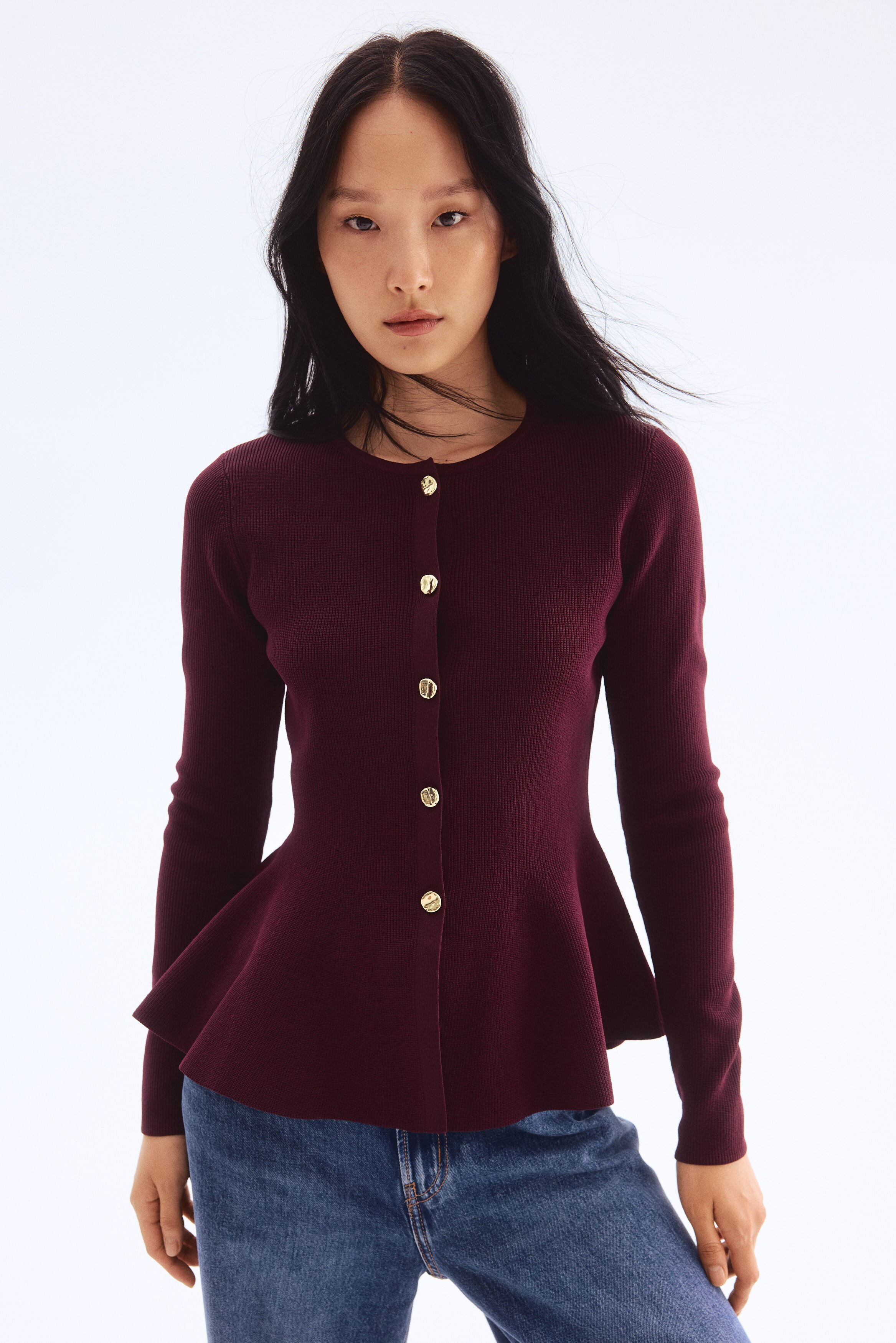 Peplum cardigan