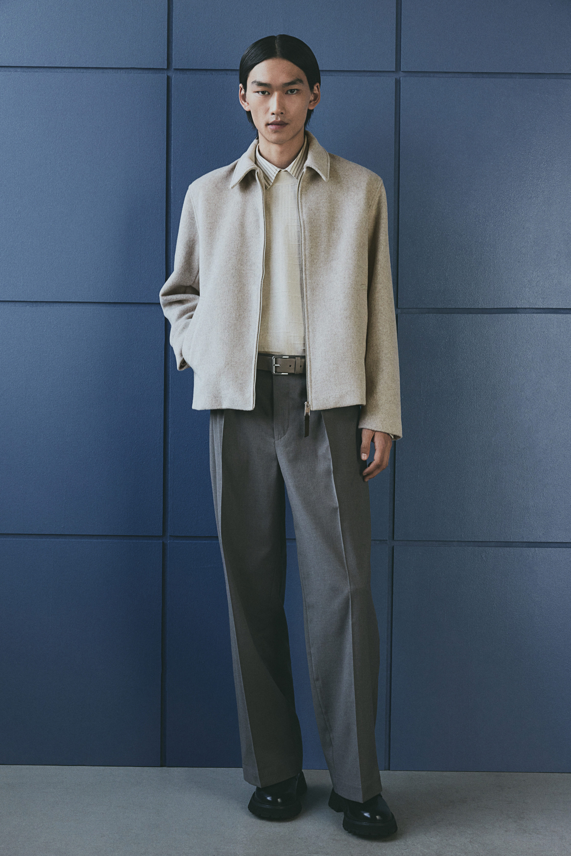 Regular Fit Wool-blend shacket