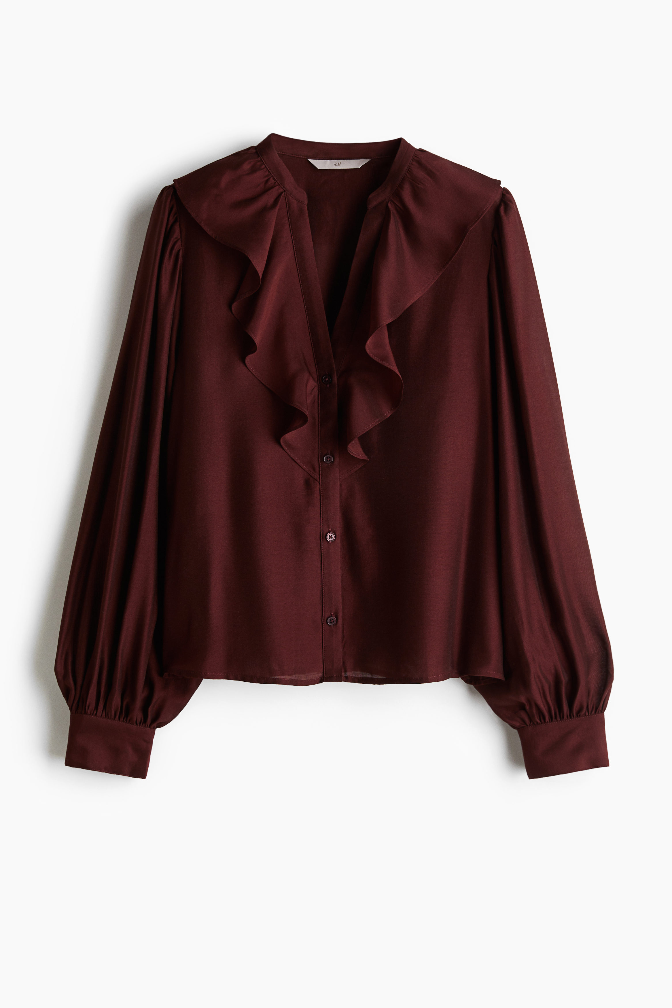 はる Flounce-trimmed blouse